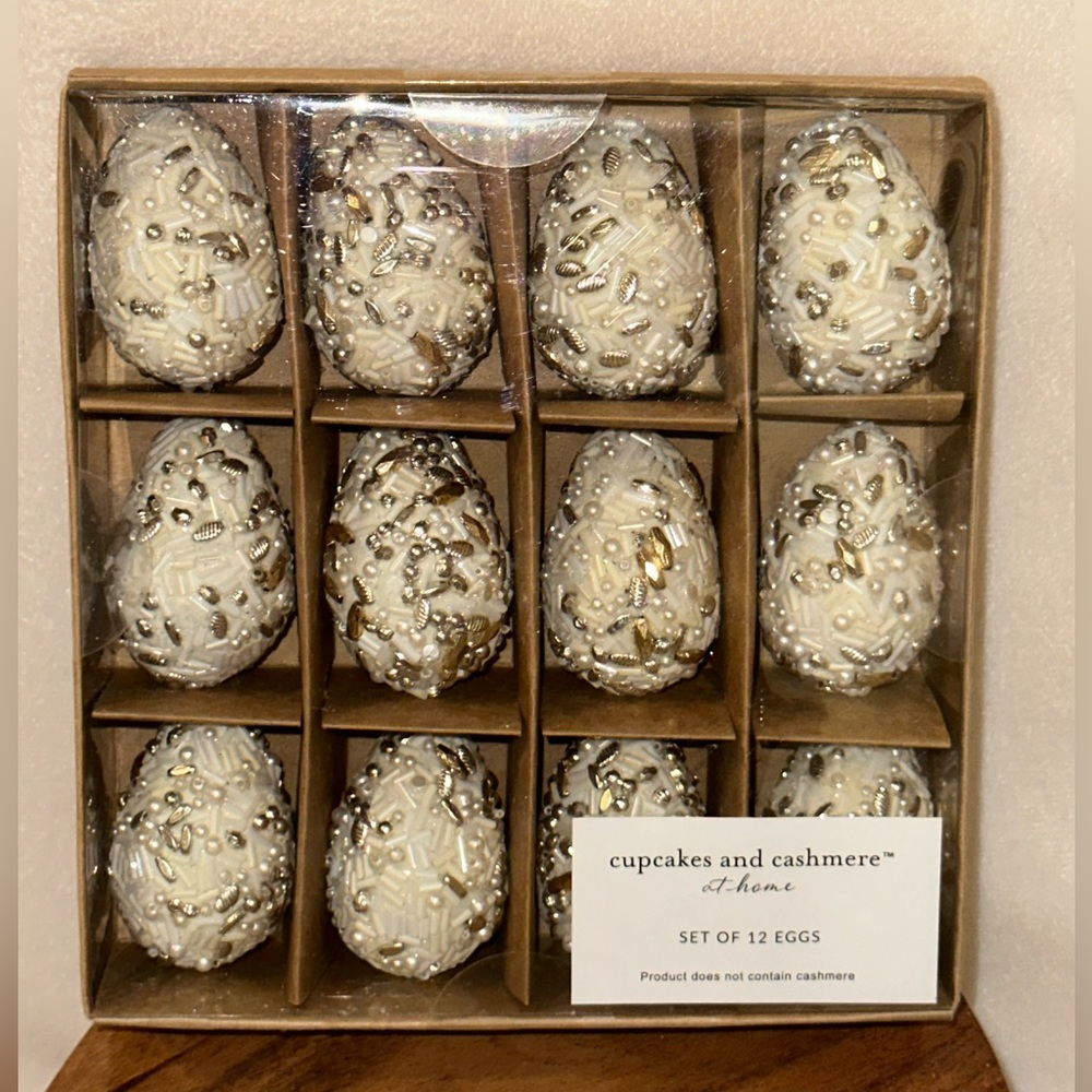 Cupcakes and Cashmere Boxed Set of Beaded Easter Eggs